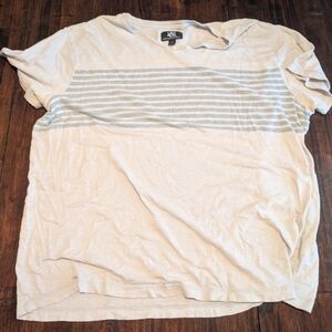 Rock & Republic Men's White and Gray Striped Tee